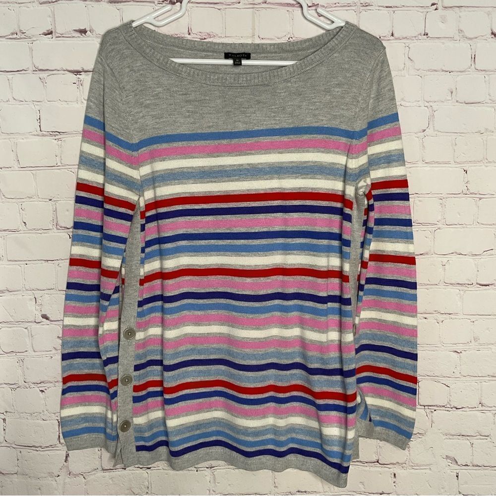 Talbots Womens Side Button Gray & Multi-Stripe Ba… - image 3